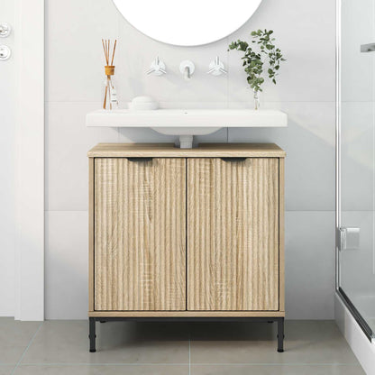 Bathroom Sink Cabinet with Door Sonoma Oak 60.5 x 33.5 x 61 cm