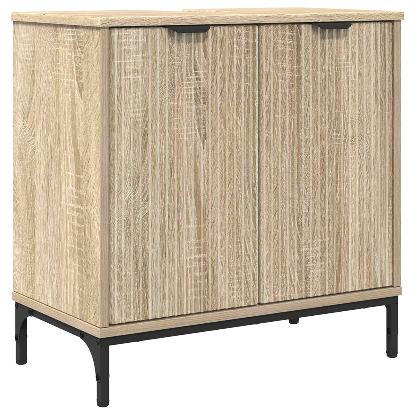 Bathroom Sink Cabinet with Door Sonoma Oak 60.5 x 33.5 x 61 cm