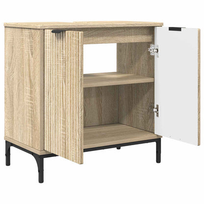 Bathroom Sink Cabinet with Door Sonoma Oak 60.5 x 33.5 x 61 cm