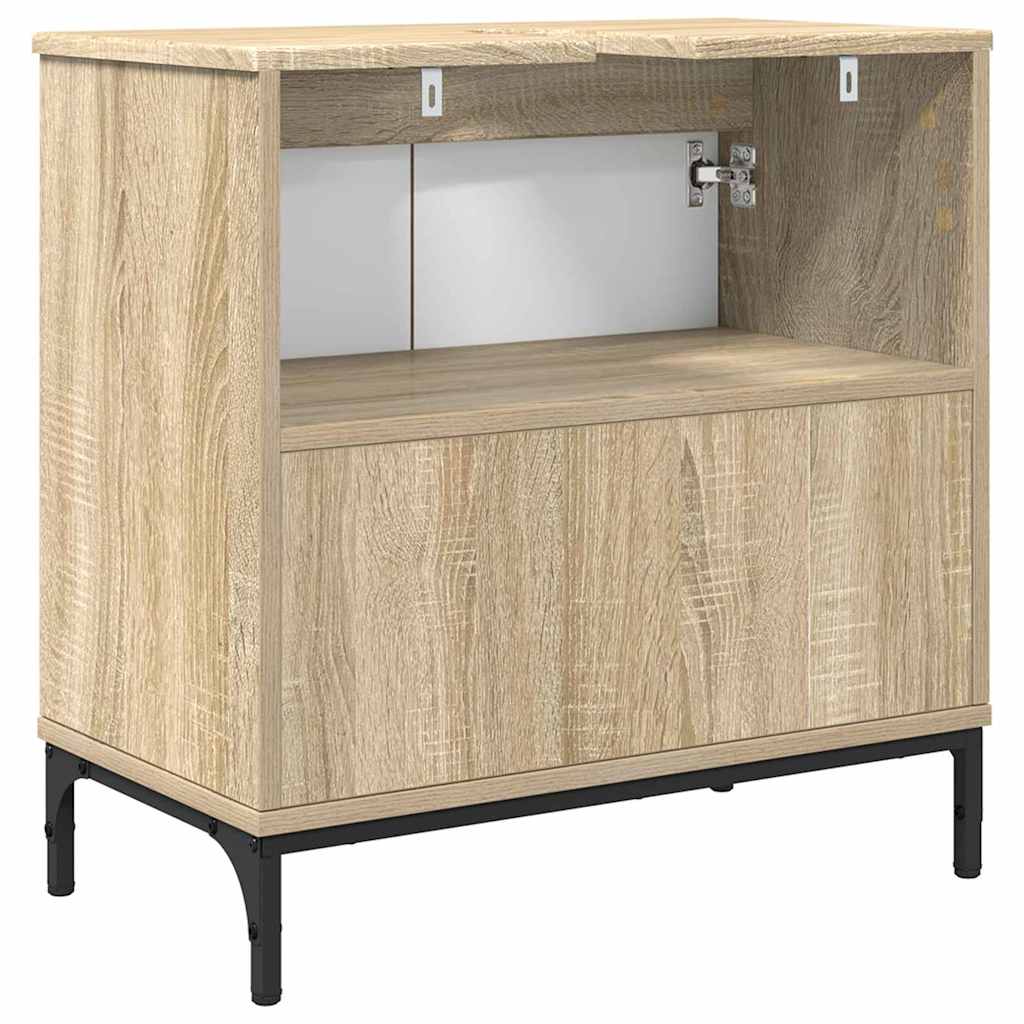 Bathroom Sink Cabinet with Door Sonoma Oak 60.5 x 33.5 x 61 cm