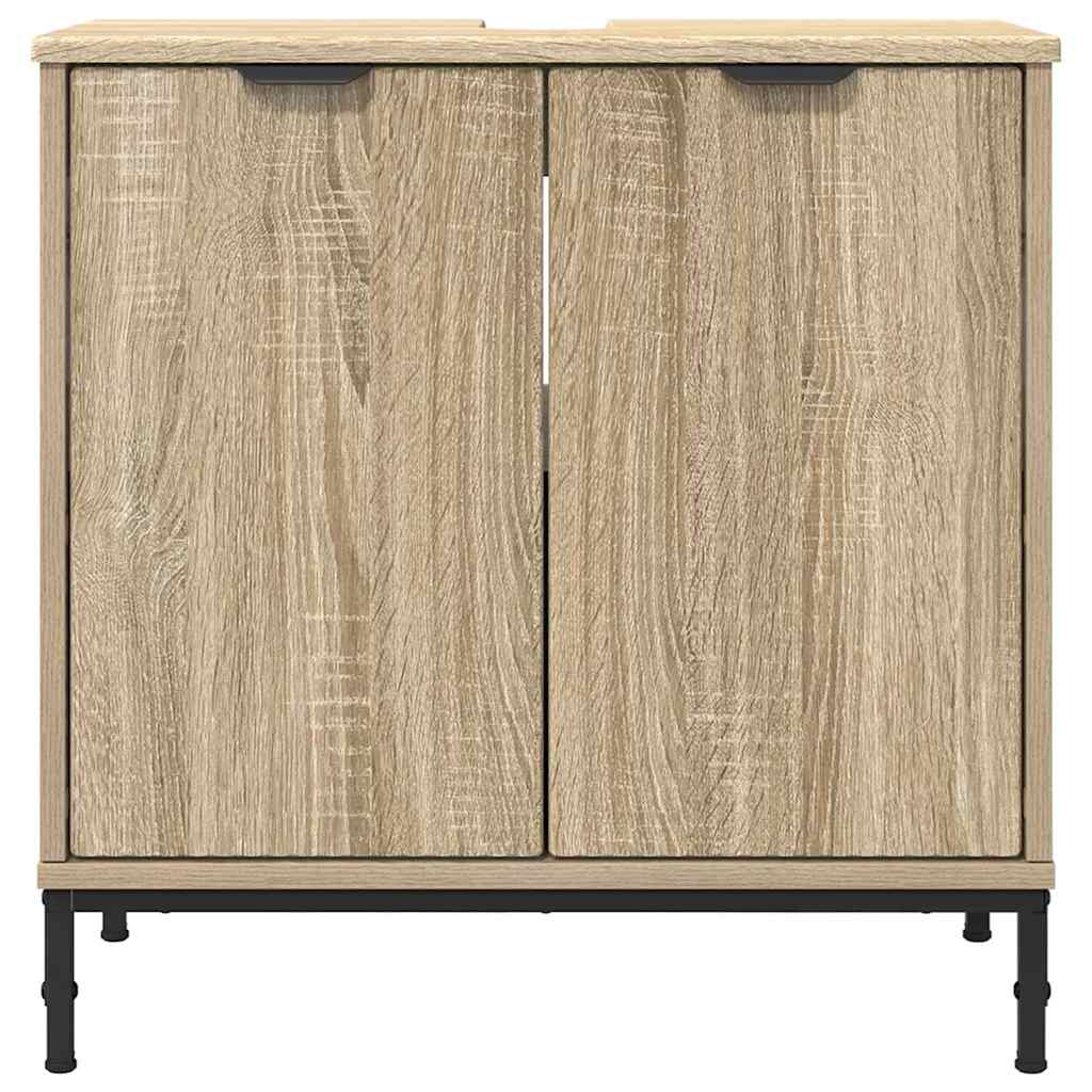 Bathroom Sink Cabinet with Door Sonoma Oak 60.5 x 33.5 x 61 cm