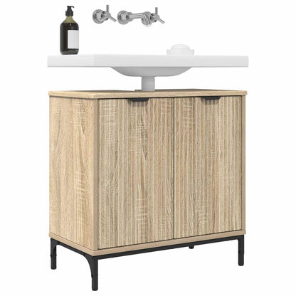 Bathroom Sink Cabinet with Door Sonoma Oak 60.5 x 33.5 x 61 cm