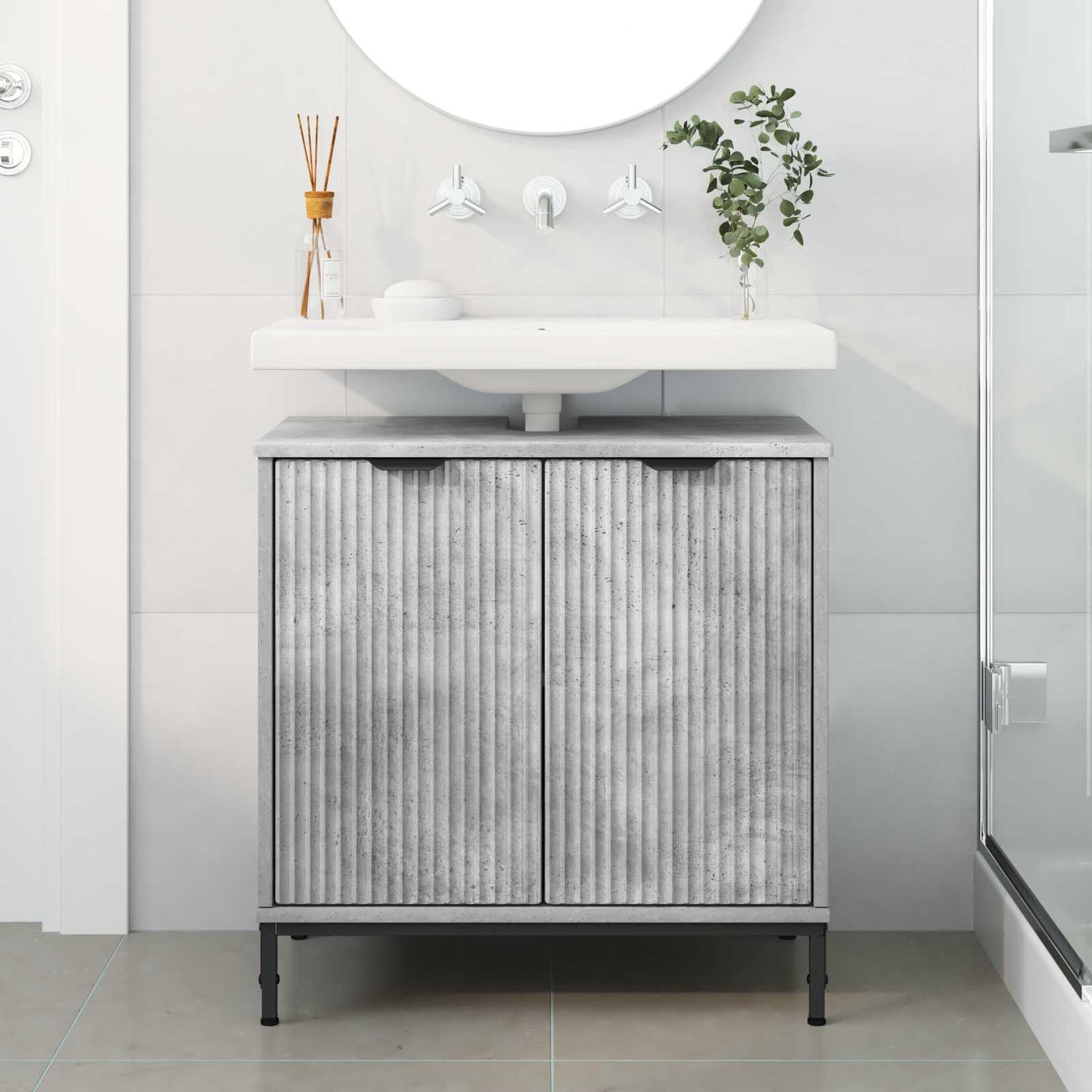 Bathroom Sink Cabinet Concrete Grey 60.5 x 33.5 x 61 cm