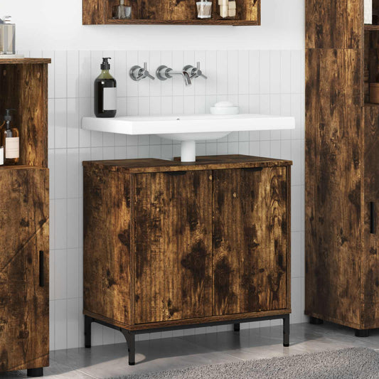 Bathroom Sink Cabinet Smoked Oak 60.5 x 33.5 x 61 cm