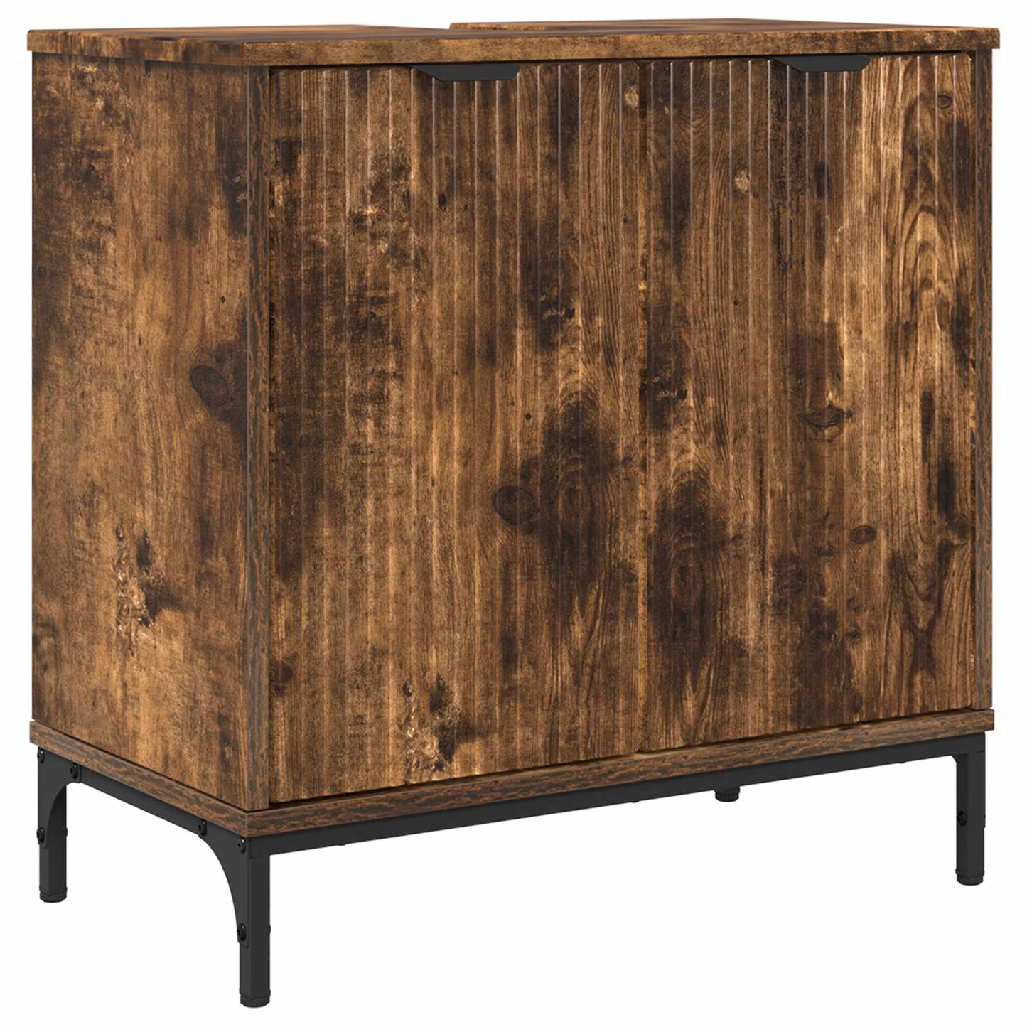 Bathroom Sink Cabinet with Door Smoked Oak 60.5 x 33.5 x 61 cm