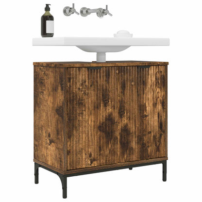 Bathroom Sink Cabinet Smoked Oak 60.5 x 33.5 x 61 cm