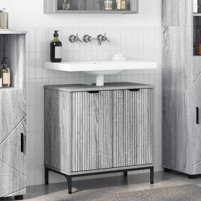 Bathroom Sink Cabinet with Door Grey Sonoma 60.5 x 33.5 x 61 cm