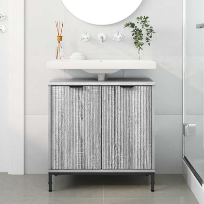 Bathroom Sink Cabinet with Door Grey Sonoma 60.5 x 33.5 x 61 cm