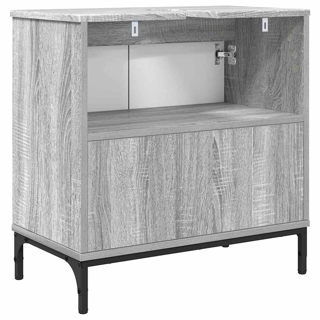 Bathroom Sink Cabinet with Door Grey Sonoma 60.5 x 33.5 x 61 cm