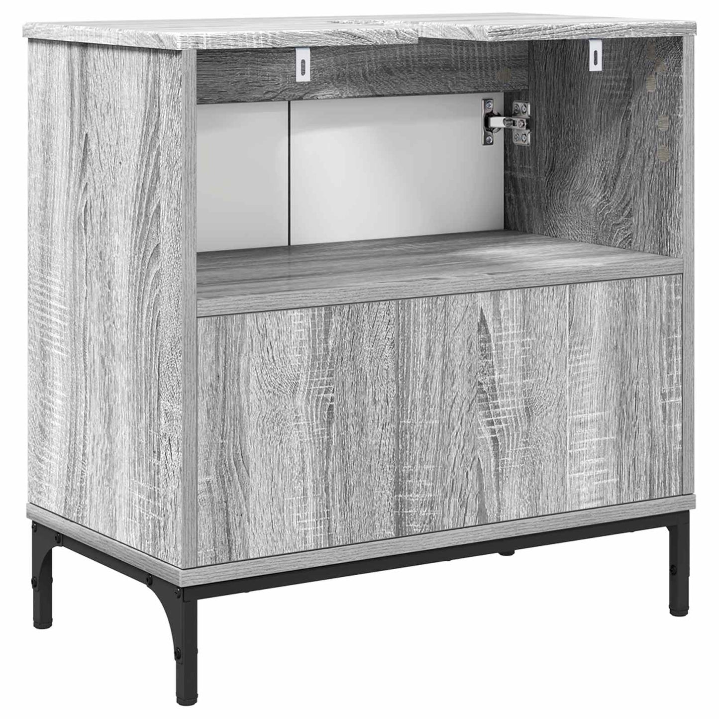 Bathroom Sink Cabinet with Door Grey Sonoma 60.5 x 33.5 x 61 cm