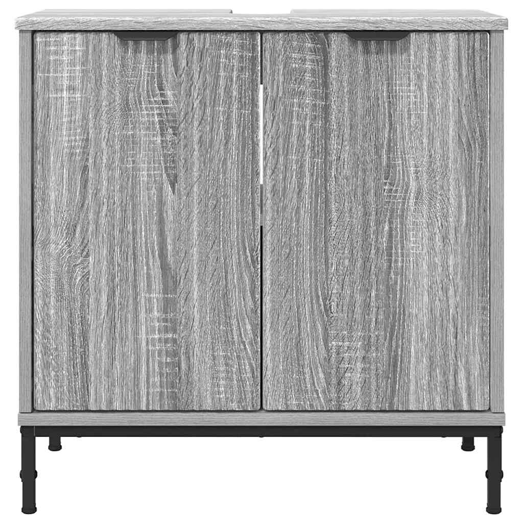 Bathroom Sink Cabinet with Door Grey Sonoma 60.5 x 33.5 x 61 cm