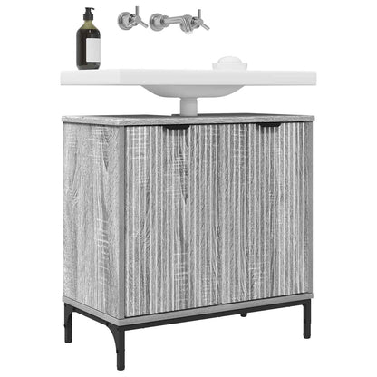 Bathroom Sink Cabinet with Door Grey Sonoma 60.5 x 33.5 x 61 cm