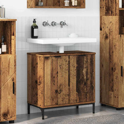 Bathroom Sink Cabinet with Storage Old Wood 60.5 x 33.5 x 61 cm