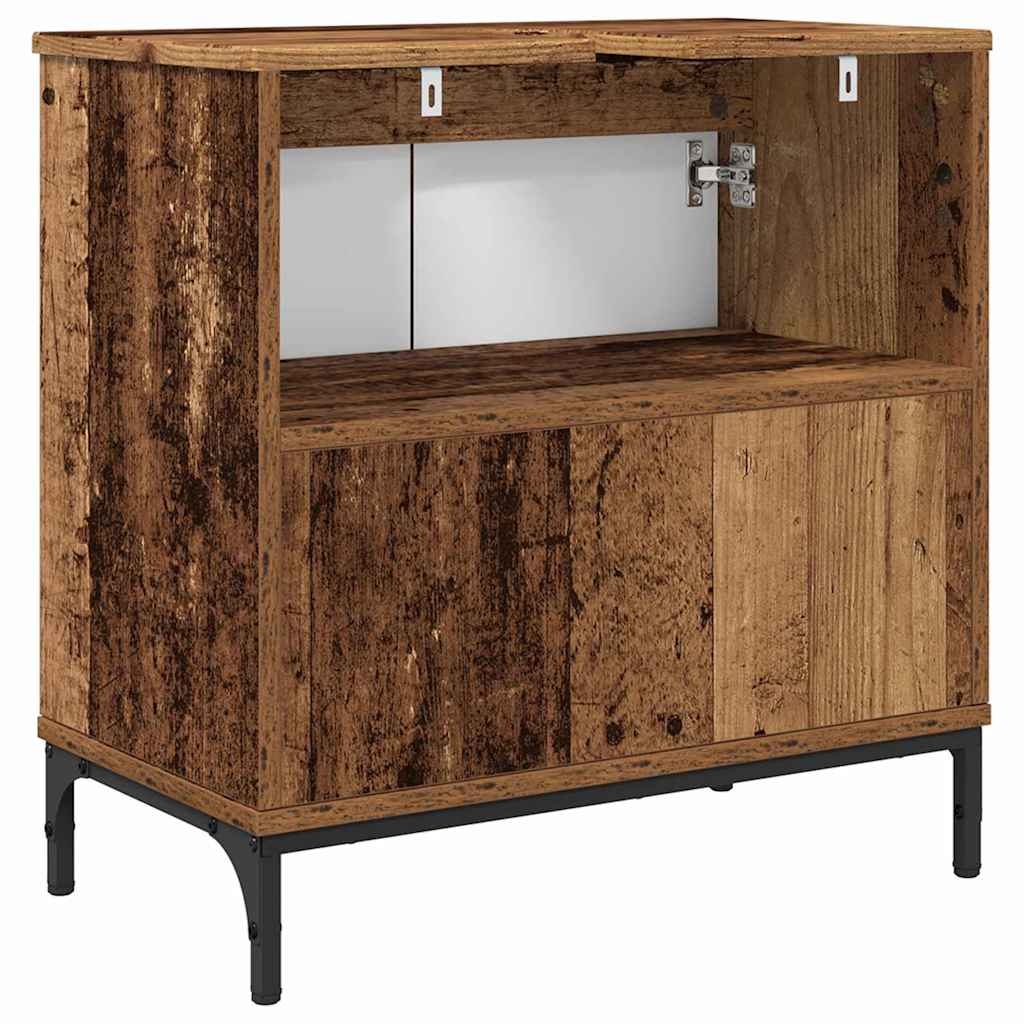 Bathroom Sink Cabinet with Storage Old Wood 60.5 x 33.5 x 61 cm