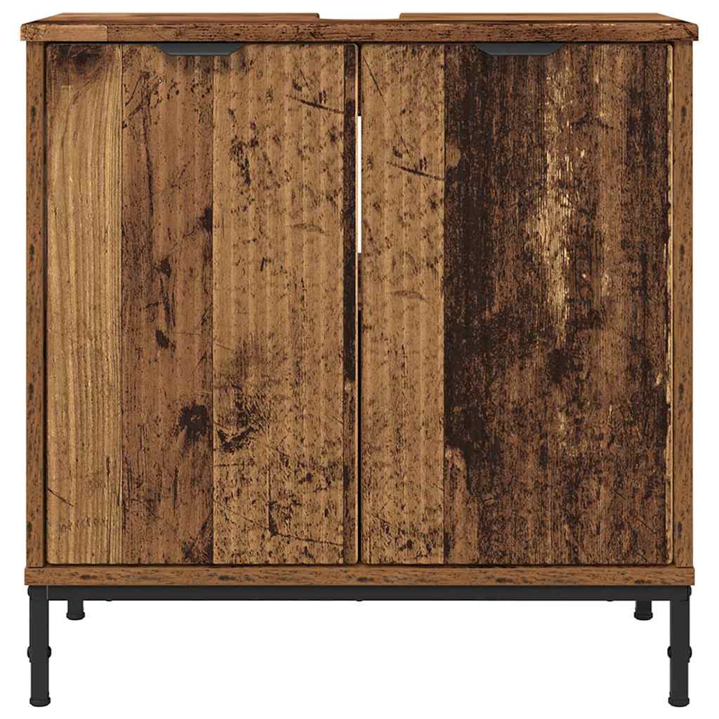 Bathroom Sink Cabinet with Storage Old Wood 60.5 x 33.5 x 61 cm