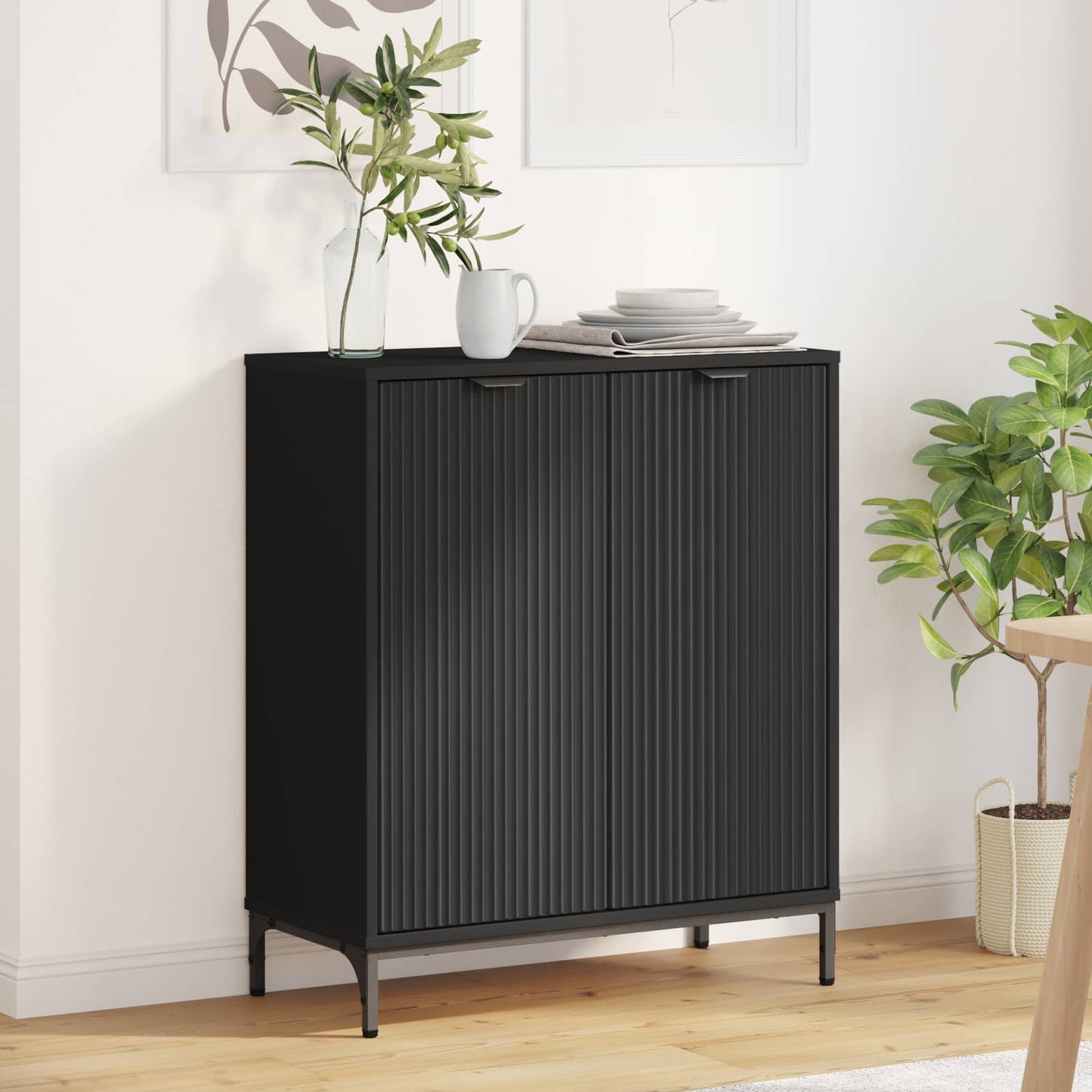 Sideboard Black 69.5 x 33 x 82 cm Engineered Wood