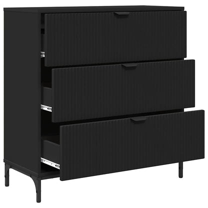 Sideboard with Drawer Black 79.5 x 33 x 82 cm Engineered Wood
