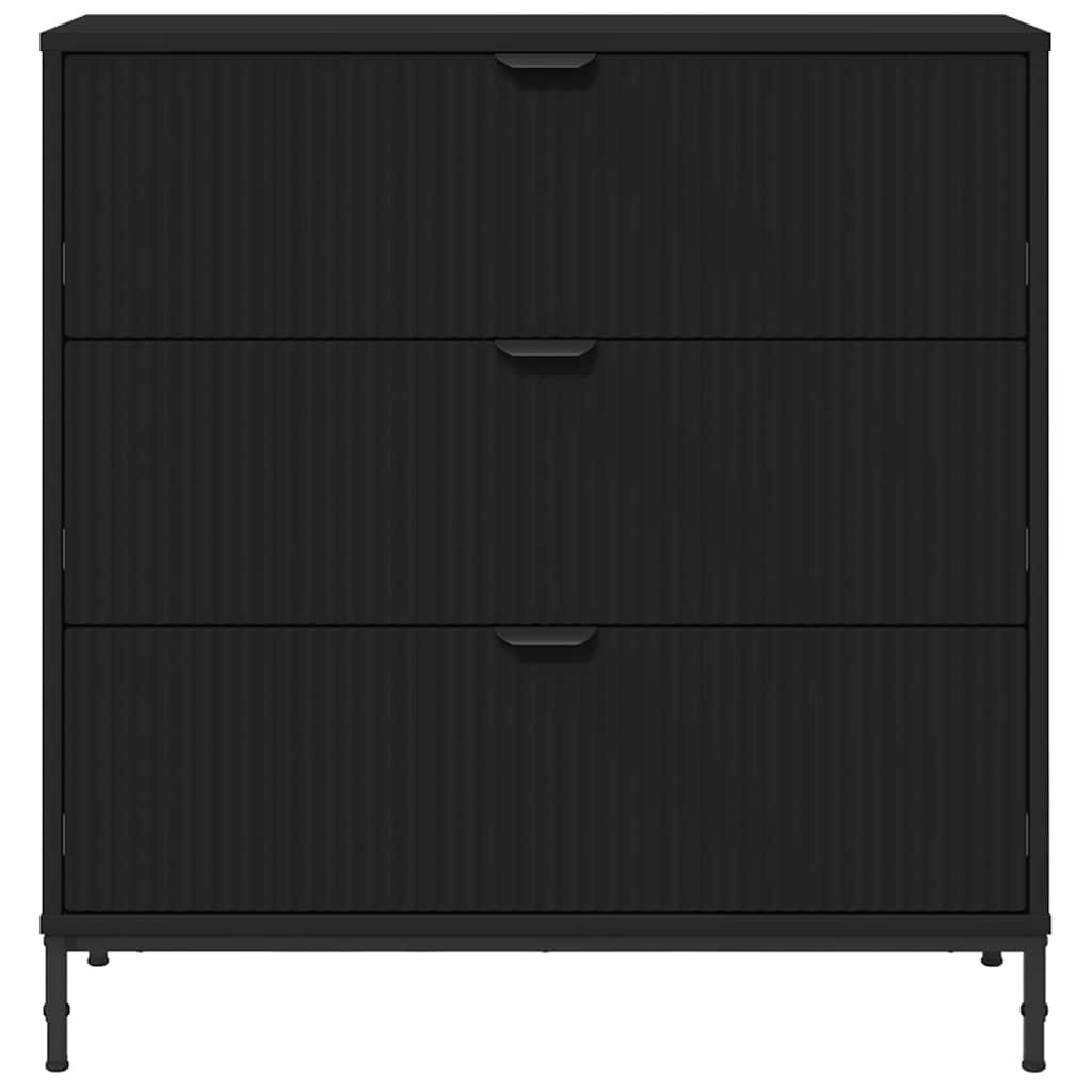 Sideboard with Drawer Black 79.5 x 33 x 82 cm Engineered Wood