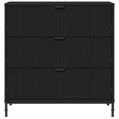 Sideboard with Drawer Black 79.5 x 33 x 82 cm Engineered Wood