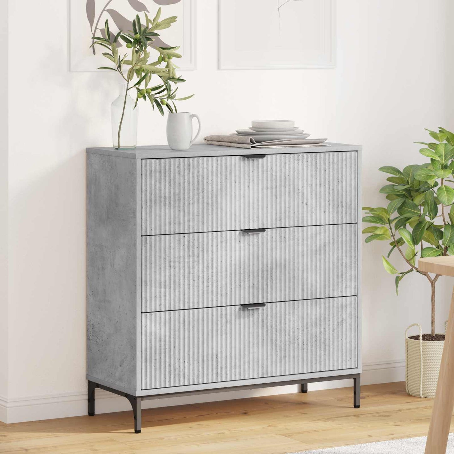 Sideboard Concrete Grey 79.5 x 33 x 82 cm Engineered Wood