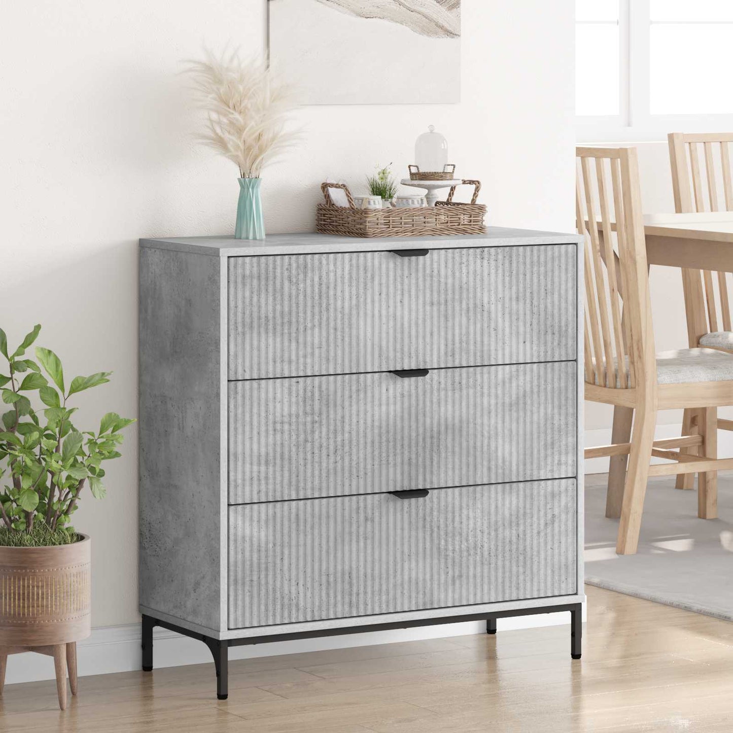 Sideboard Concrete Grey 79.5 x 33 x 82 cm Engineered Wood