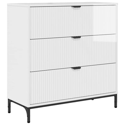 Sideboard High Gloss White 79.5 x 33 x 82 cm Engineered Wood