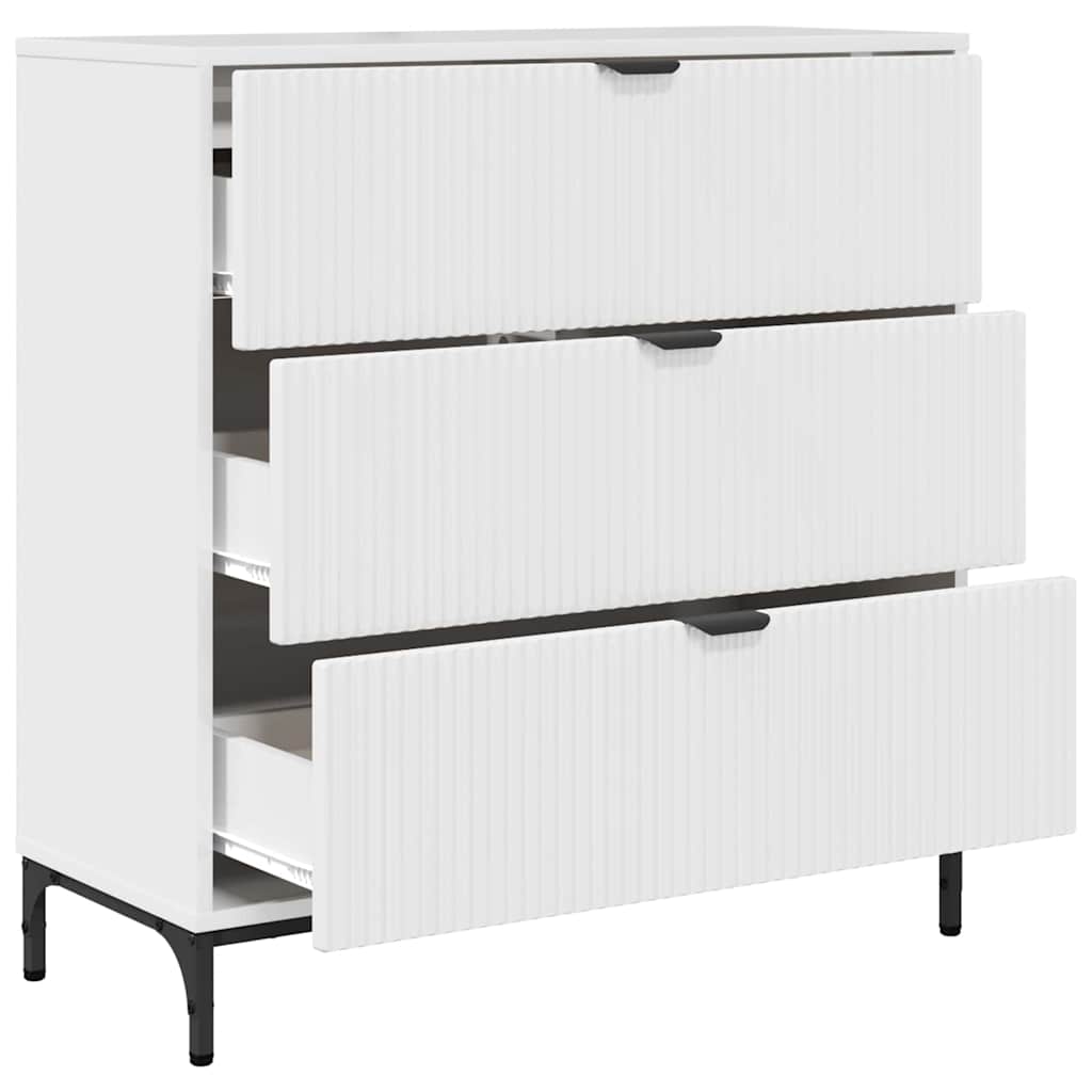 Sideboard High Gloss White 79.5 x 33 x 82 cm Engineered Wood