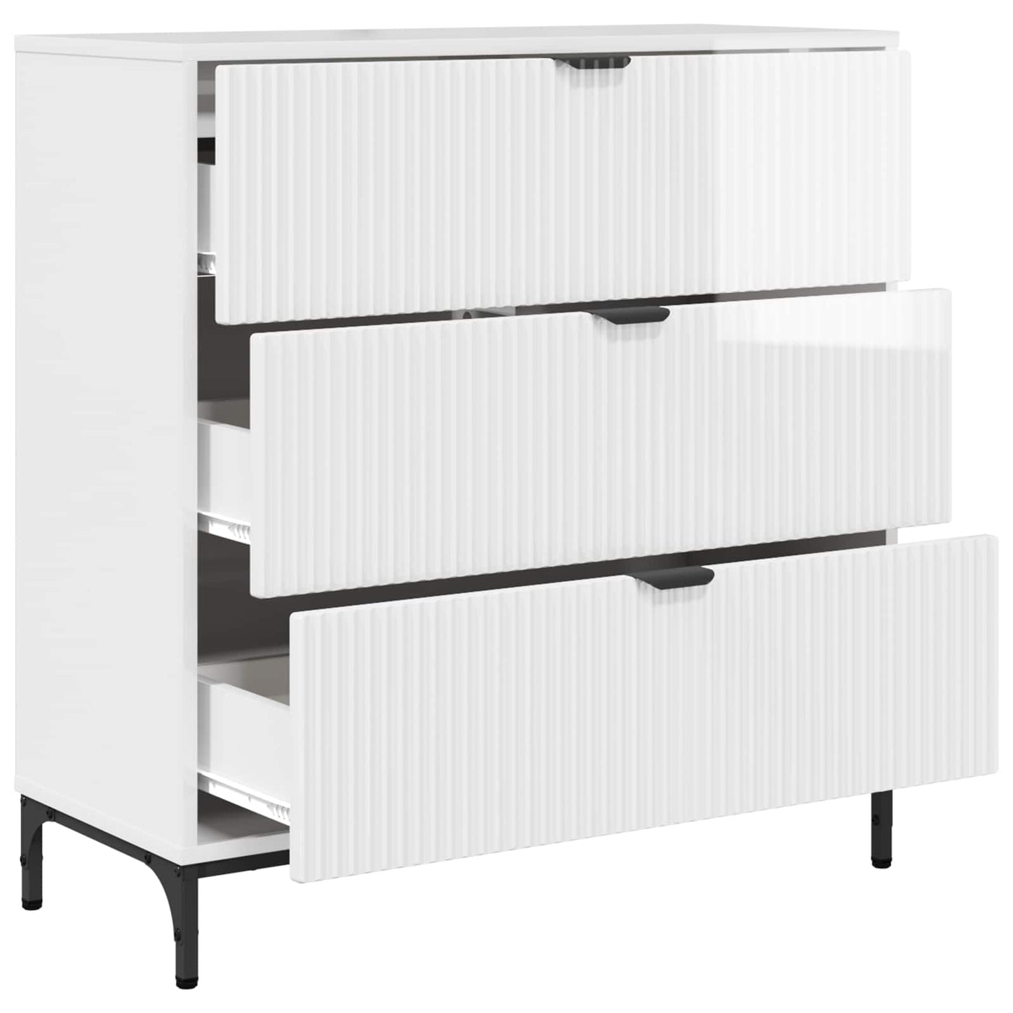 Sideboard High Gloss White 79.5 x 33 x 82 cm Engineered Wood