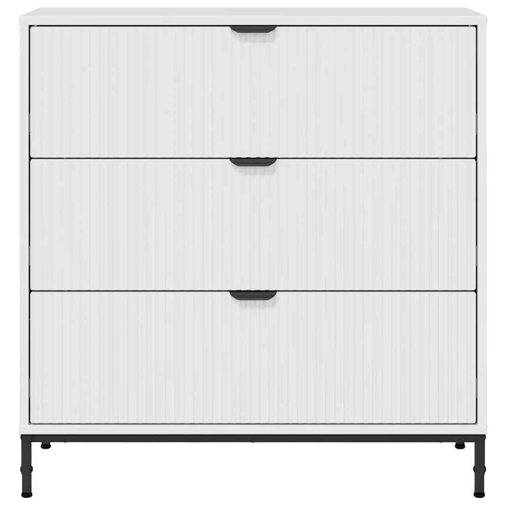 Sideboard High Gloss White 79.5 x 33 x 82 cm Engineered Wood