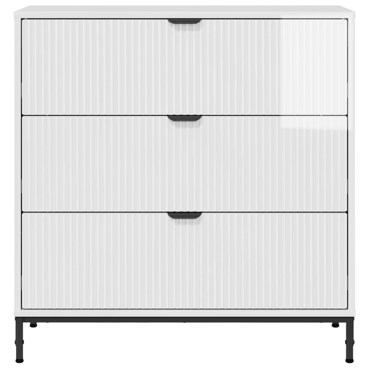 Sideboard High Gloss White 79.5 x 33 x 82 cm Engineered Wood