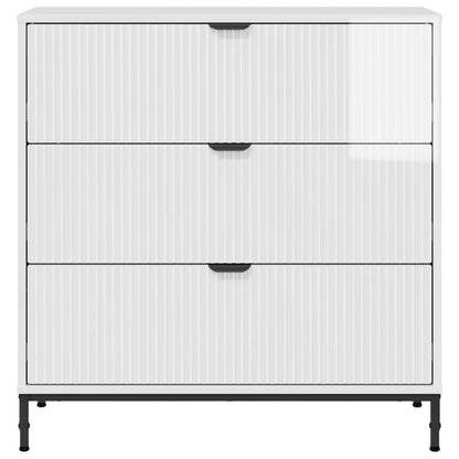 Sideboard High Gloss White 79.5 x 33 x 82 cm Engineered Wood