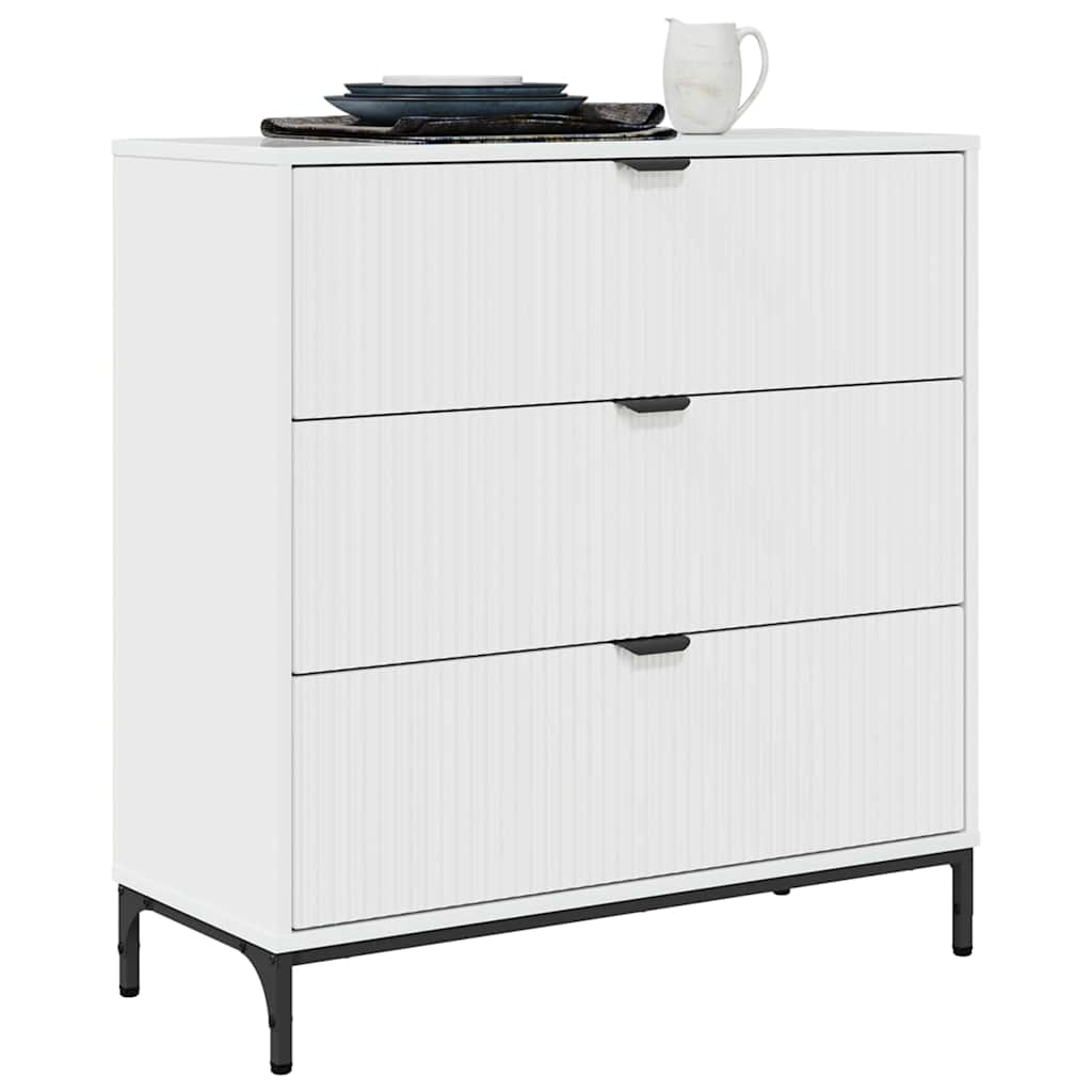 Sideboard High Gloss White 79.5 x 33 x 82 cm Engineered Wood