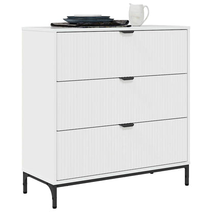 Sideboard High Gloss White 79.5 x 33 x 82 cm Engineered Wood