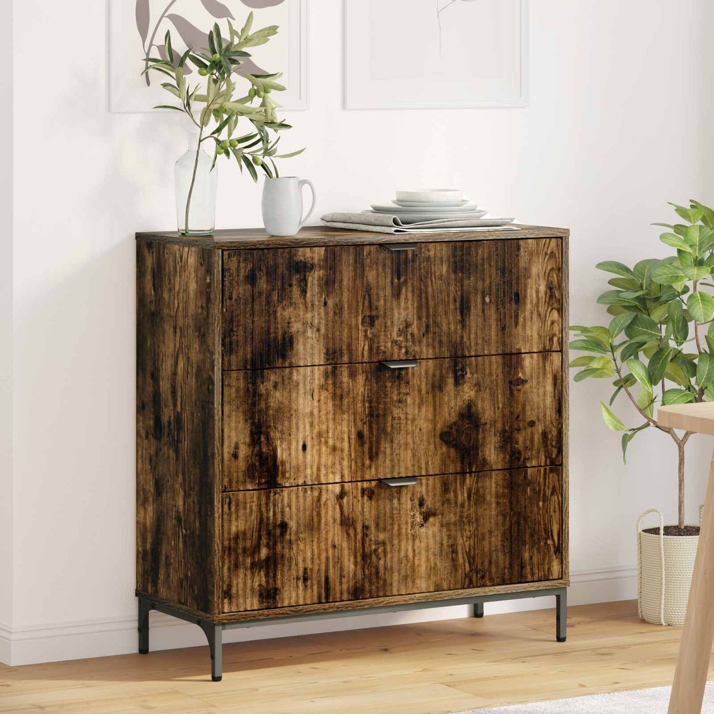 Sideboard Smoked Oak 79.5 x 33 x 82 cm Engineered Wood