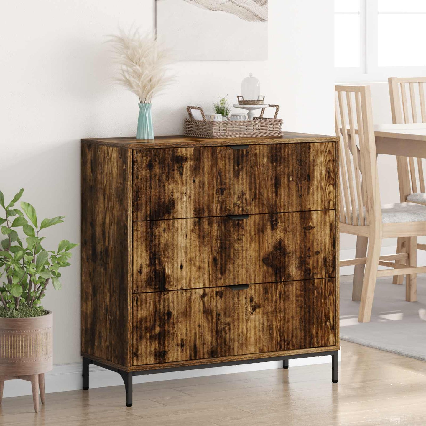 Sideboard Smoked Oak 79.5 x 33 x 82 cm Engineered Wood