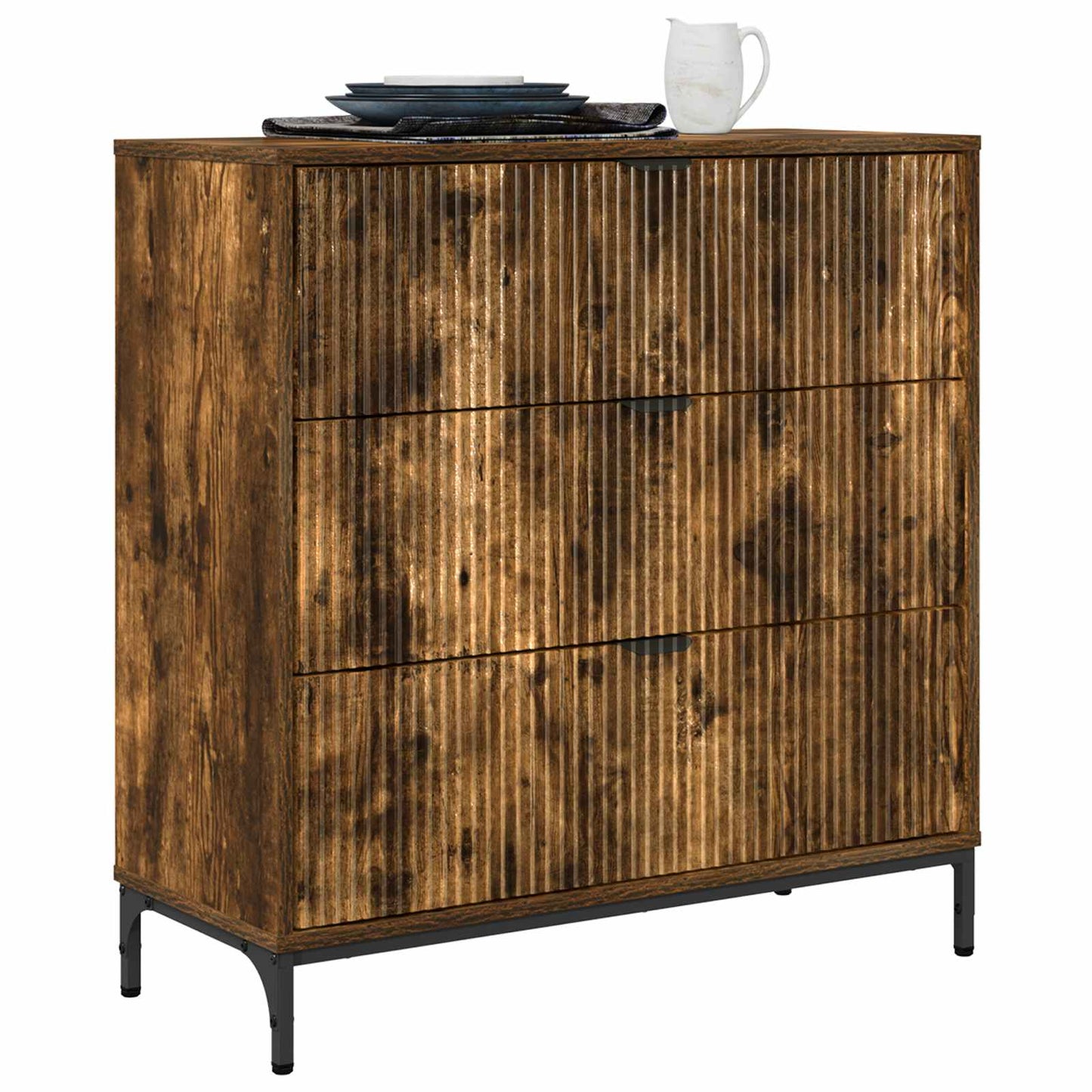 Sideboard Smoked Oak 79.5 x 33 x 82 cm Engineered Wood