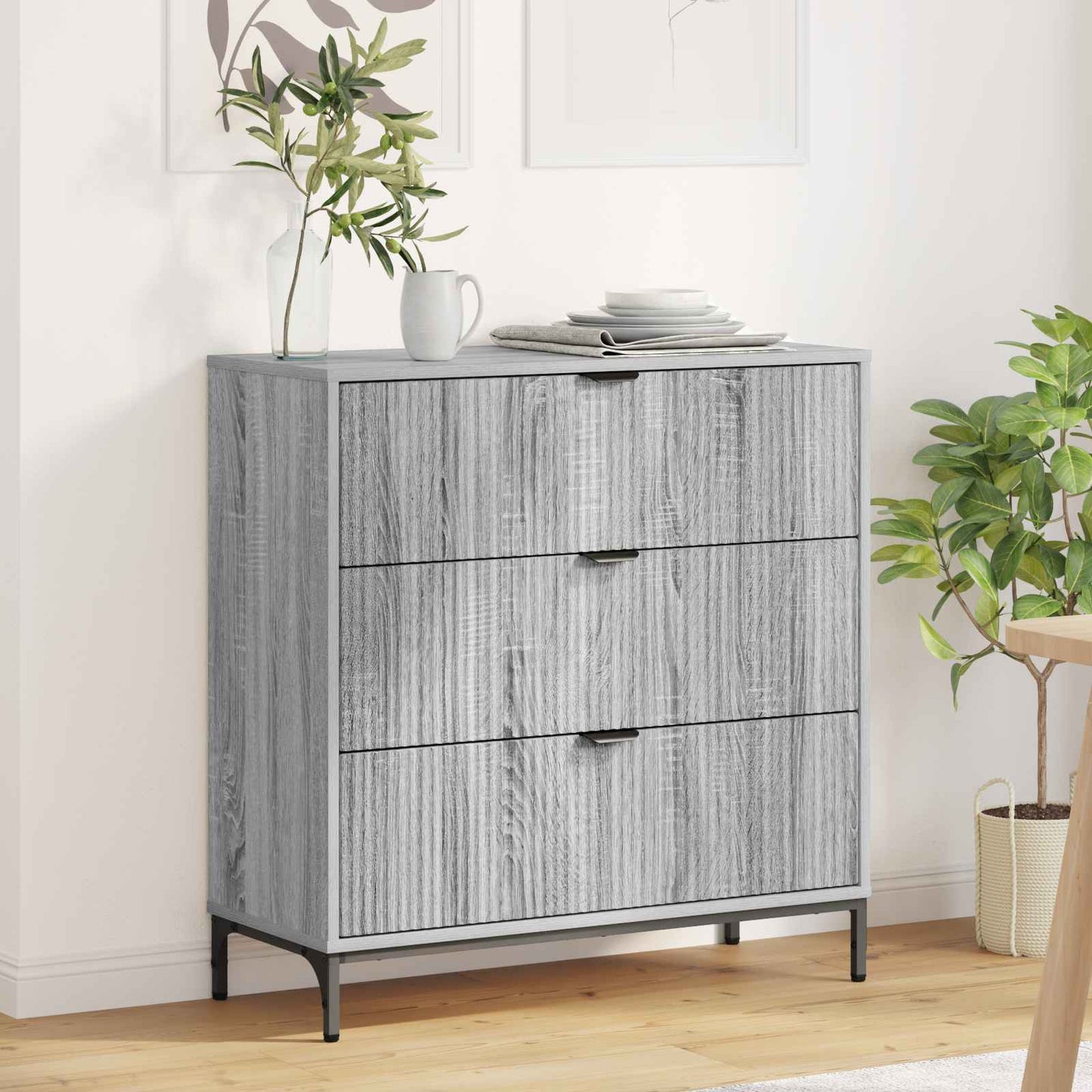 Sideboard Grey Sonoma 79.5 x 33 x 82 cm Engineered Wood
