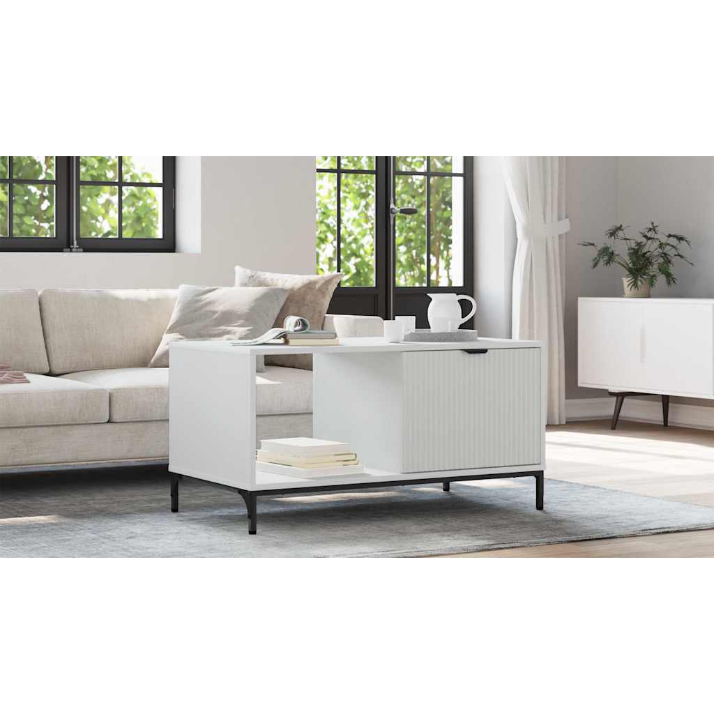 Coffee Table with Drawer White 90 x 49 x 46 cm Engineered Wood
