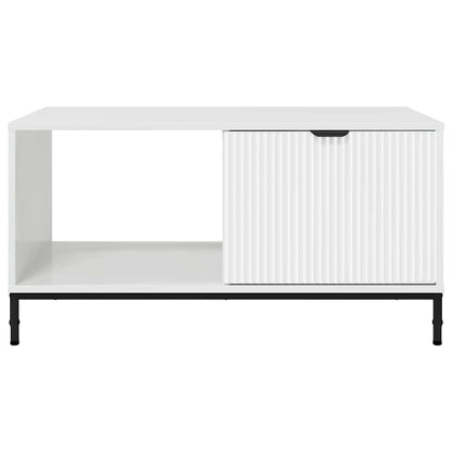 Coffee Table High Gloss White 90 x 49 x 46 cm Engineered Wood