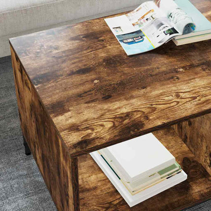Coffee Table Smoked Oak 90 x 49 x 46 cm Engineered Wood
