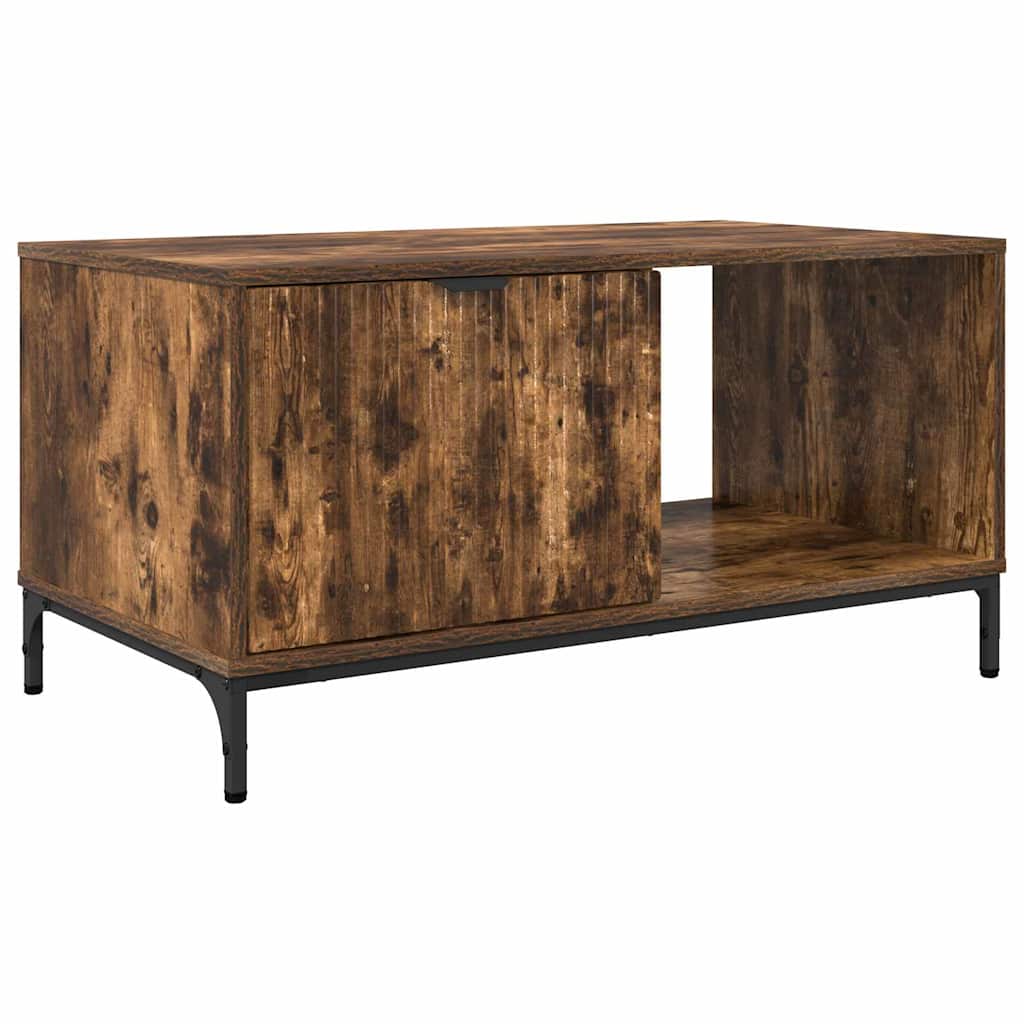 Coffee Table Smoked Oak 90 x 49 x 46 cm Engineered Wood