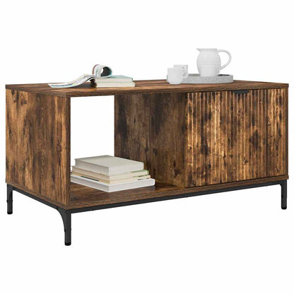 Coffee Table Smoked Oak 90 x 49 x 46 cm Engineered Wood