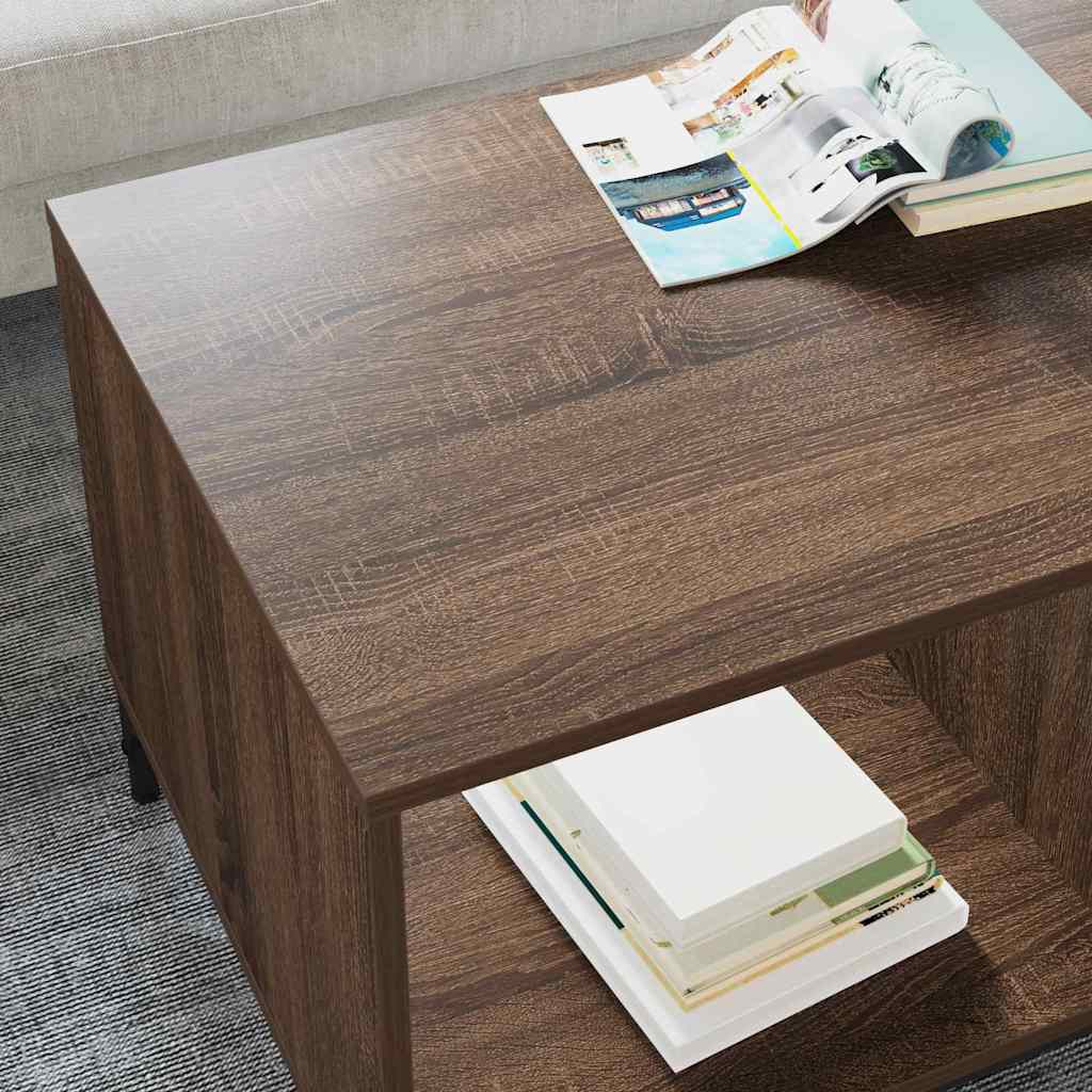 Coffee Table Brown Oak 90 x 49 x 46 cm Engineered Wood