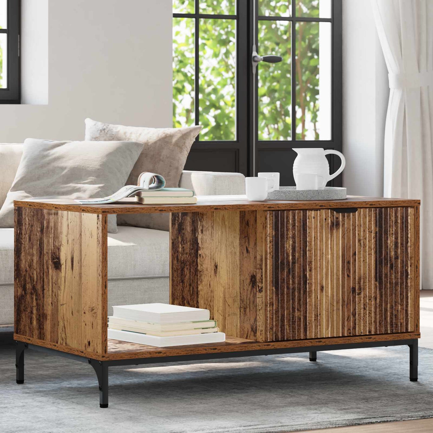 Coffee Table Old Wood 90 x 49 x 46 cm Engineered Wood
