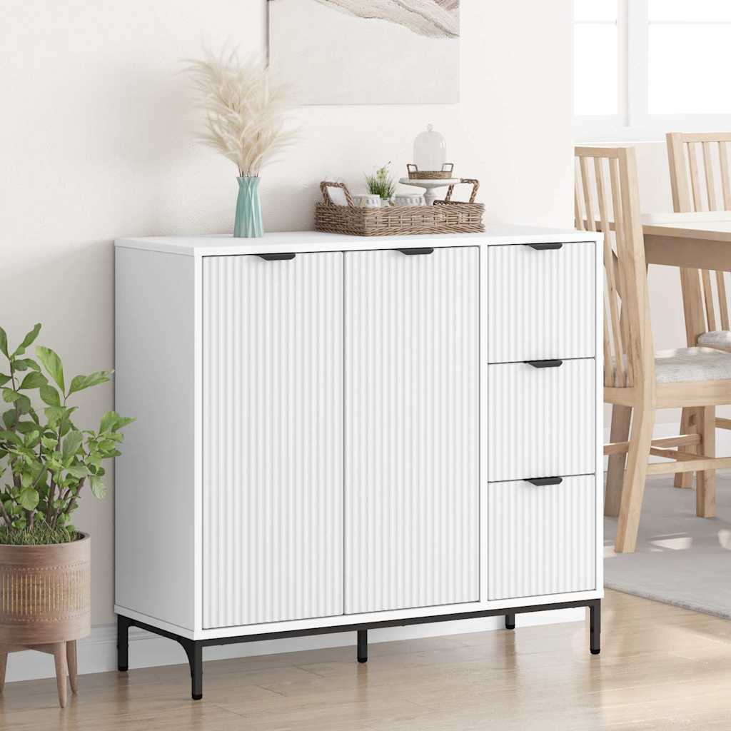 Sideboard with Drawer White 89.5 x 33 x 82 cm Engineered Wood