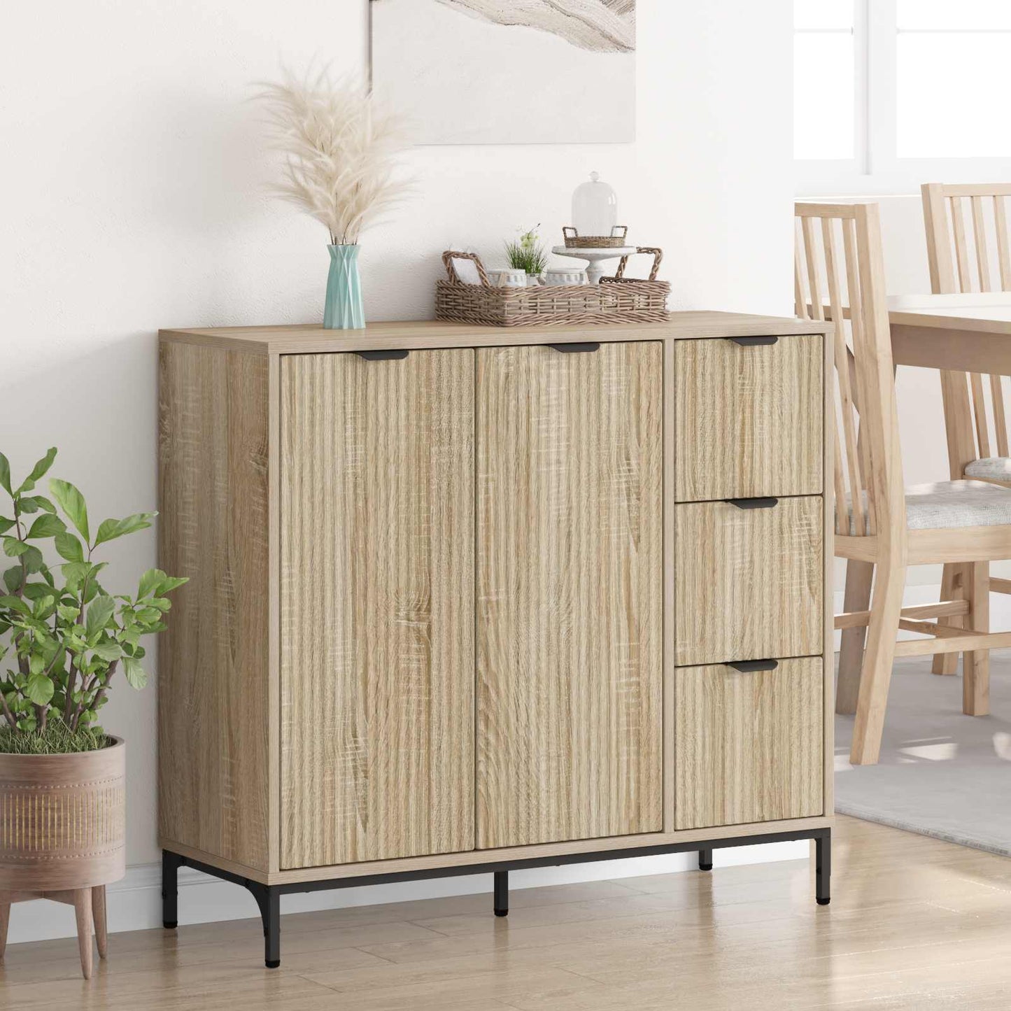 Sideboard Sonoma Oak 89.5 x 33 x 82 cm Engineered Wood