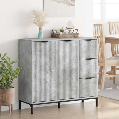 Sideboard Concrete Grey 89.5 x 33 x 82 cm Engineered Wood