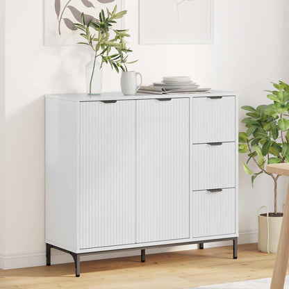 Sideboard High Gloss White 89.5 x 33 x 82 cm Engineered Wood