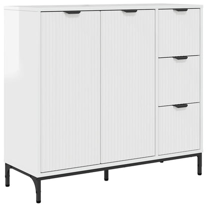 Sideboard High Gloss White 89.5 x 33 x 82 cm Engineered Wood