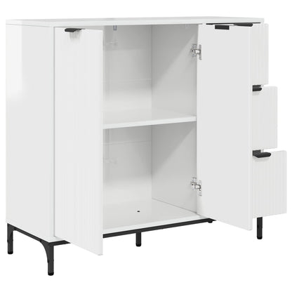 Sideboard High Gloss White 89.5 x 33 x 82 cm Engineered Wood